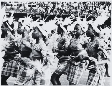 Festival dancers in traditional dress